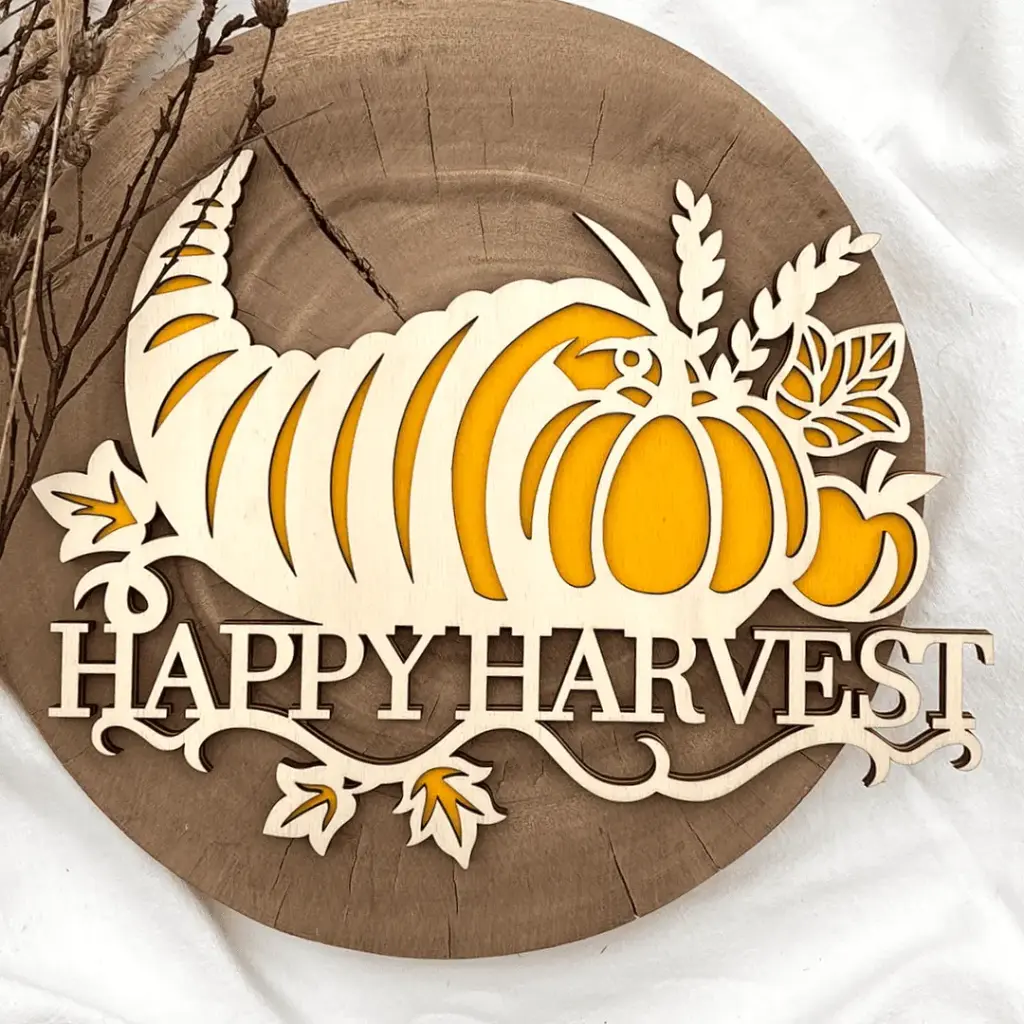 Herbst Deko aus Holz – Glückliche Ernte