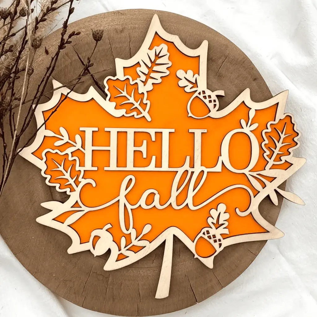 Herbstdeko - Herbstgruß Ahornblatt