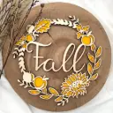 Herbst Deko aus Holz – Blätterkranz