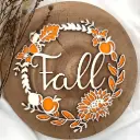 Herbst Deko aus Holz – Blätterkranz