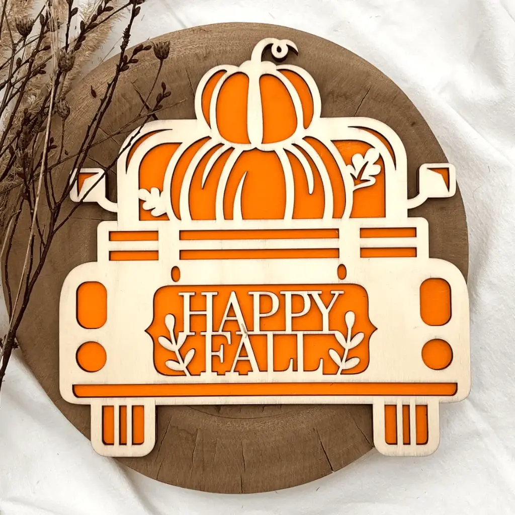 Herbst Deko aus Holz – Kürbis Transport