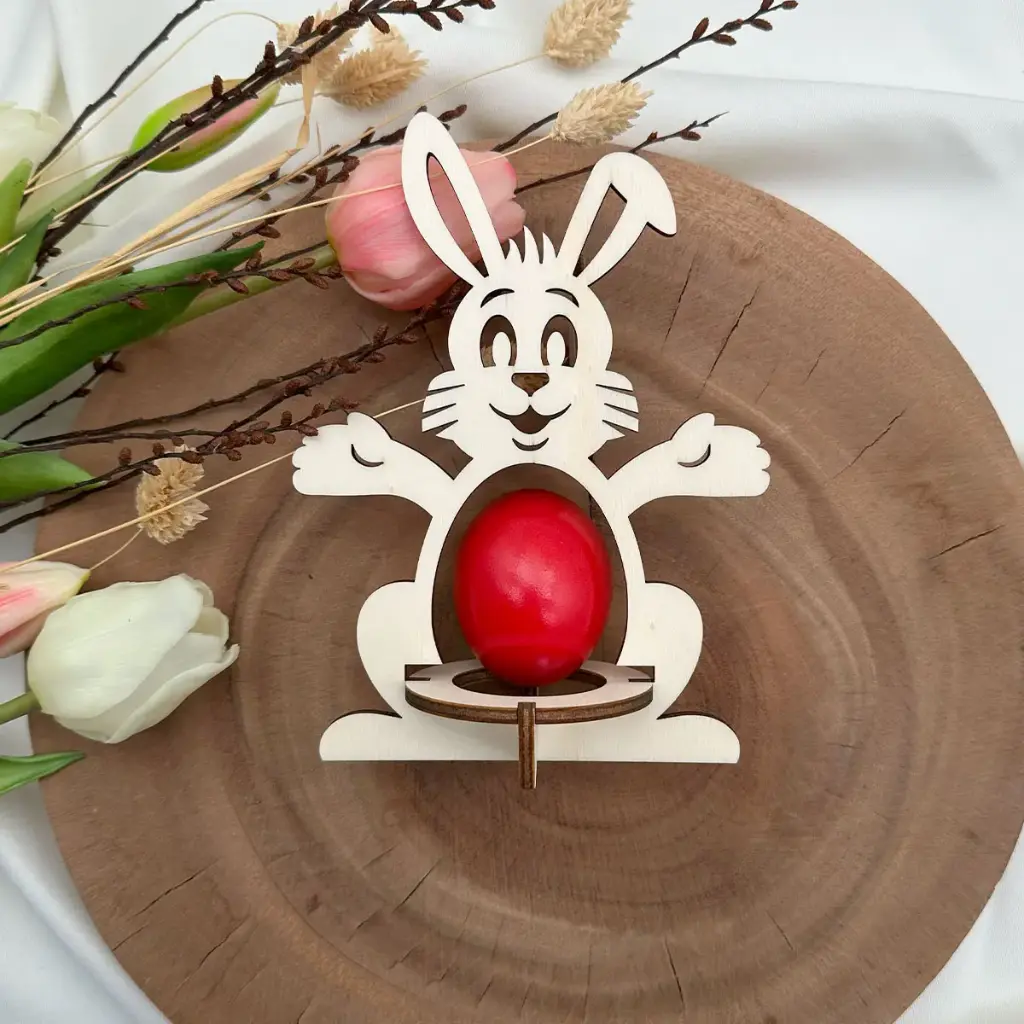 [A01450] Osterei-Halter Osterhase aus Holz – dekorativer Eierständer