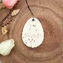 Osteranhänger Ei mit Gartenhase aus Holz – zum Bemalen