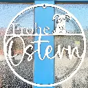 Türkranz „Frohe Ostern“ - Hasenmotiv aus Holz