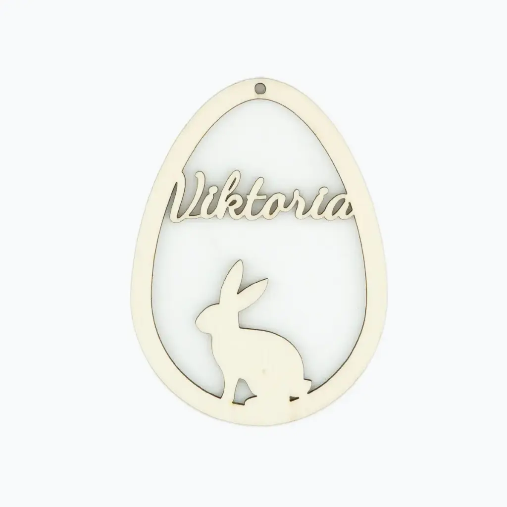 [P00045] Personalisierbares Osterornament „Hasensilhouette“ 