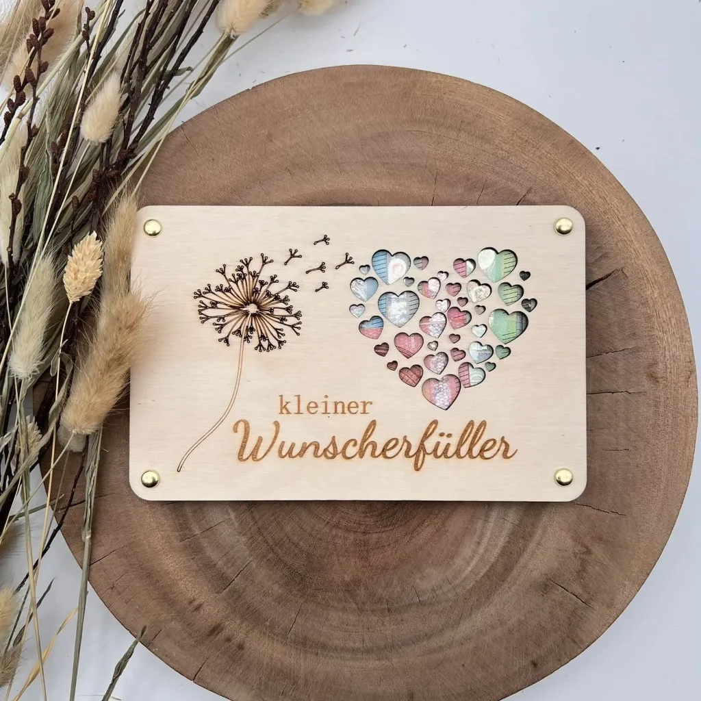 [A01690] Geldgeschenk aus Holz „kleiner Wunscherfüller“