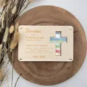 Geldgeschenk aus Holz zur Kommunion mit Kreuz – personalisierbar