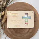 Geldgeschenk aus Holz zur Firmung mit Kreuz – personalisierbar