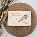 Geldgeschenk aus Holz zum Schulanfang - „Alles Gute zum Schulanfang“ - personalisierbar