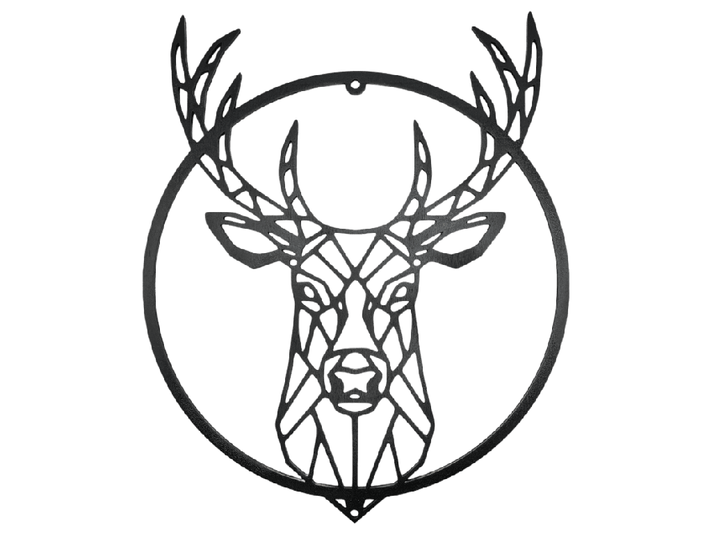 Türkranz mit Hirschmotiv aus Holz (Natur, 214,5 x 214,5 x 243,1 mm (bereits eingebucht im Lager - ausbuchen!))