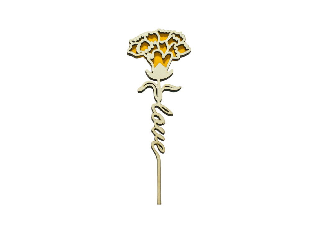 Nelke mit „love“-Stängel (Natur, 214,5 x 214,5 x 243,1 mm (bereits eingebucht im Lager - ausbuchen!))