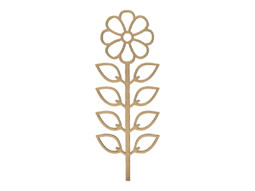 Designer-Pflanzenstecker Blume mit Blättern aus Holz