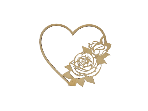 Herzdekoration - Minimalistische Rosen