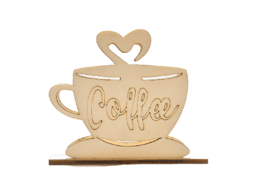 [A00279] Serviettenhalter aus Holz - Kaffeetasse