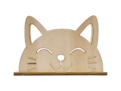 [A00280] Serviettenhalter aus Holz - Katzenkopf