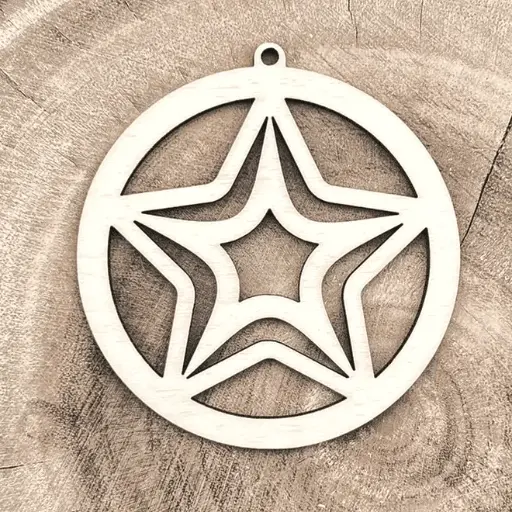 [A01124] Weihnachtsornament - Stern im Rahmen
