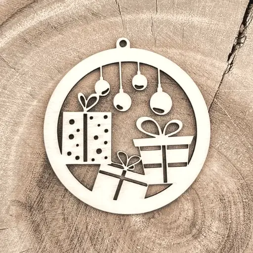 [A01128] Weihnachtsornament - Geschenk im Rahmen