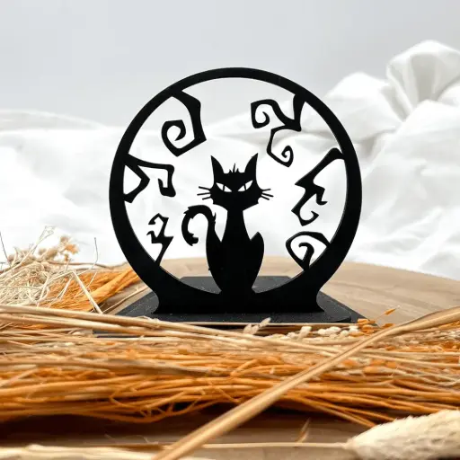 Halloween Kerzenpodest - Schaurige Katze