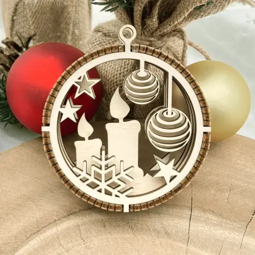 [A01179] Weihnachtsornament 3D - Kerzenzauber im Advent