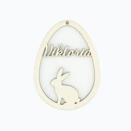 [P00045] Personalisierbares Osterornament „Hasensilhouette“ 